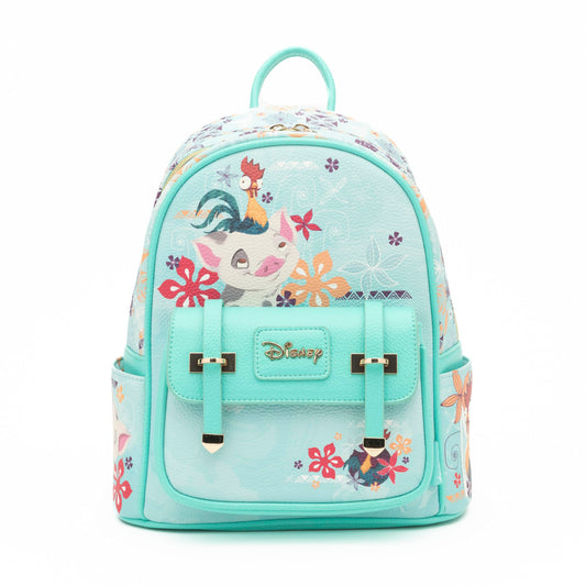 Wondapop - Moana Featuring Pua and Hei Hei 11"" Vegan Leather Fashion Mini Backpack, Blue