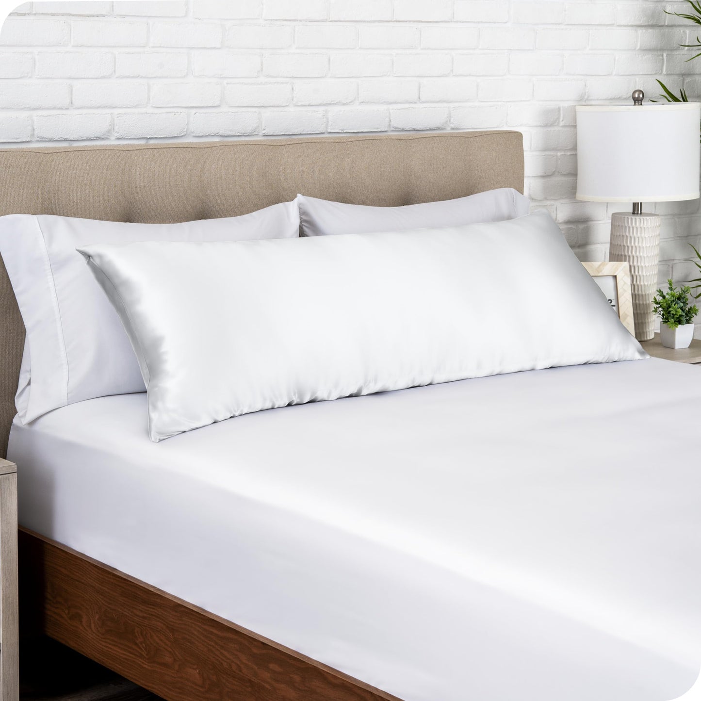 Bare Home Satin Pillowcases for Hair and Skin - 1 Body (20x54) - Luxury Pillowcases - Envelope Enclosure - Soft and Smooth Satin - Breathable -