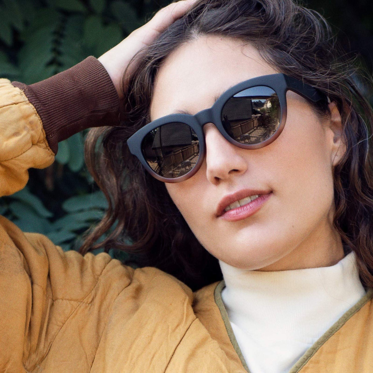 TOMS Women's Florentine Round Sunglasses, Matte Black Tortoiseshell, 52 mm