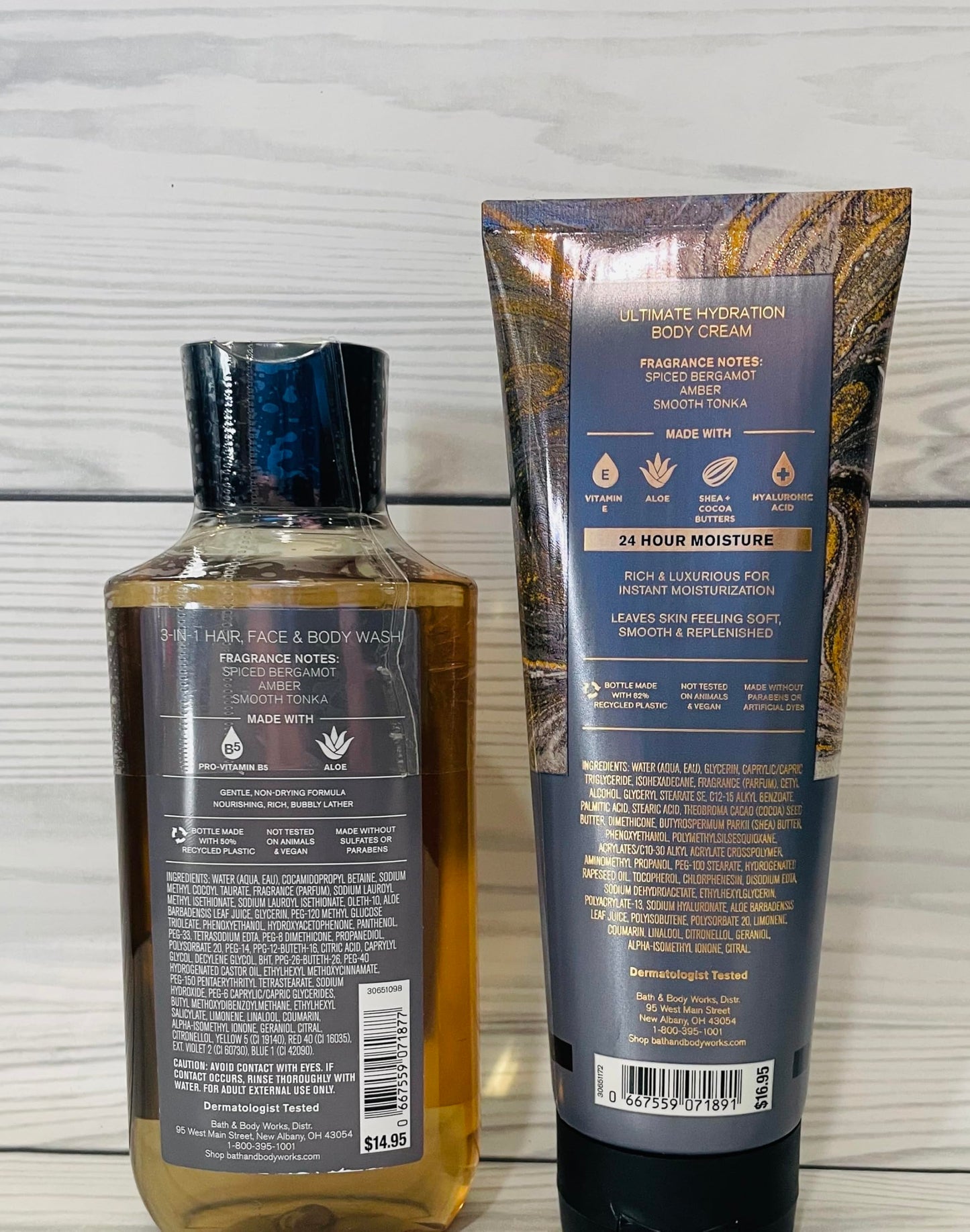Bath & Body Works After Dark Men's 3-in-1 Hair, Face & Body Wash and Body Cream 2 Piece Set Beauty & Personal Care Bath & Body Works