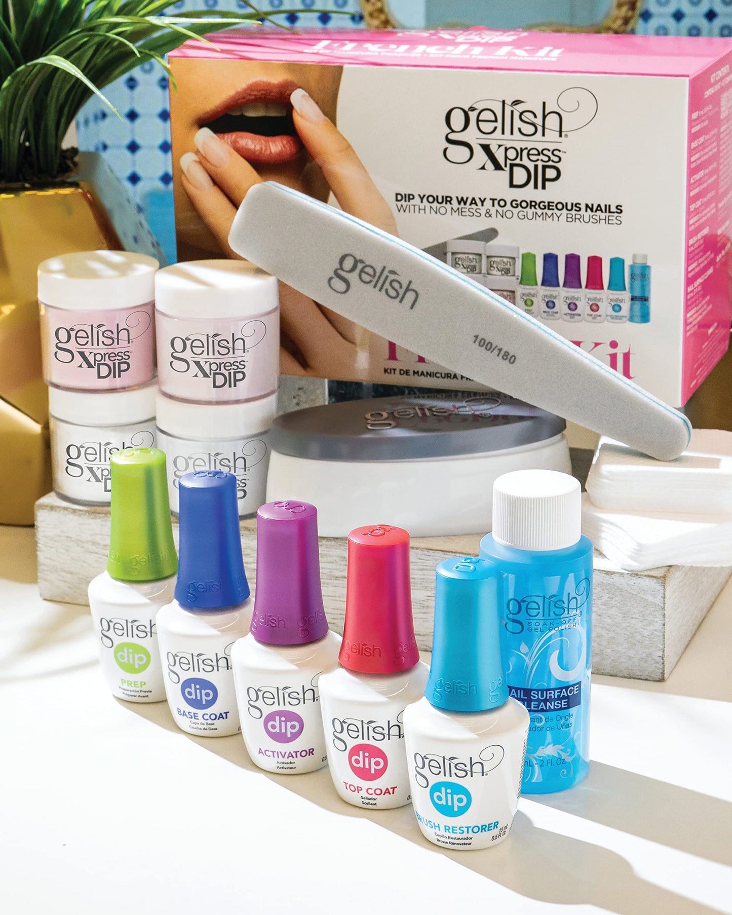 Gelish Xpress Dip Powder System Nail Bundle - French Kit Beauty & Personal Care Gelish