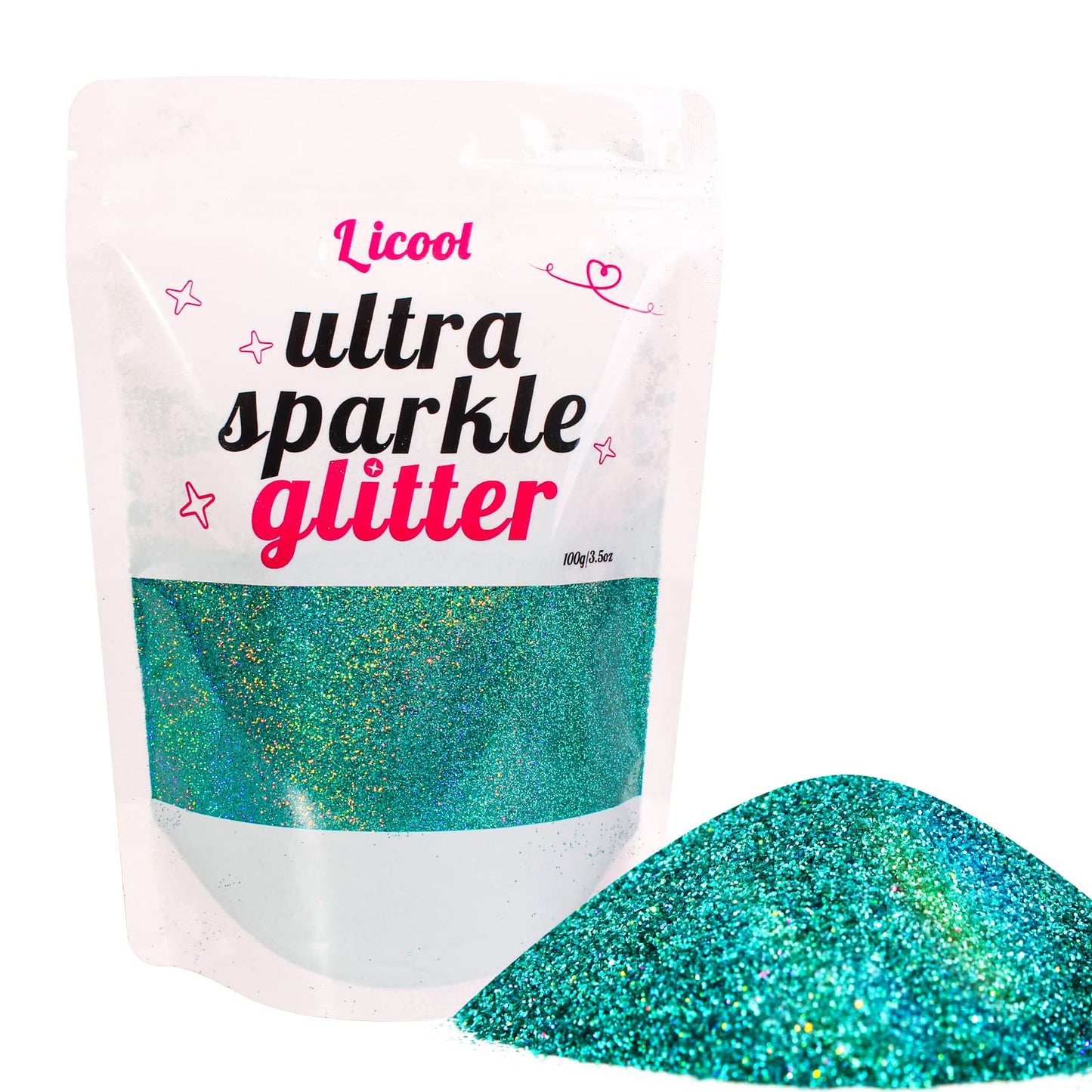 Holographic Fine Glitter, 100g Craft Glitter for Epoxy Resin, Iridescent Sequins, Loose Glitter for Face Body Hair Eye, Makeup Cosmetic Glitter