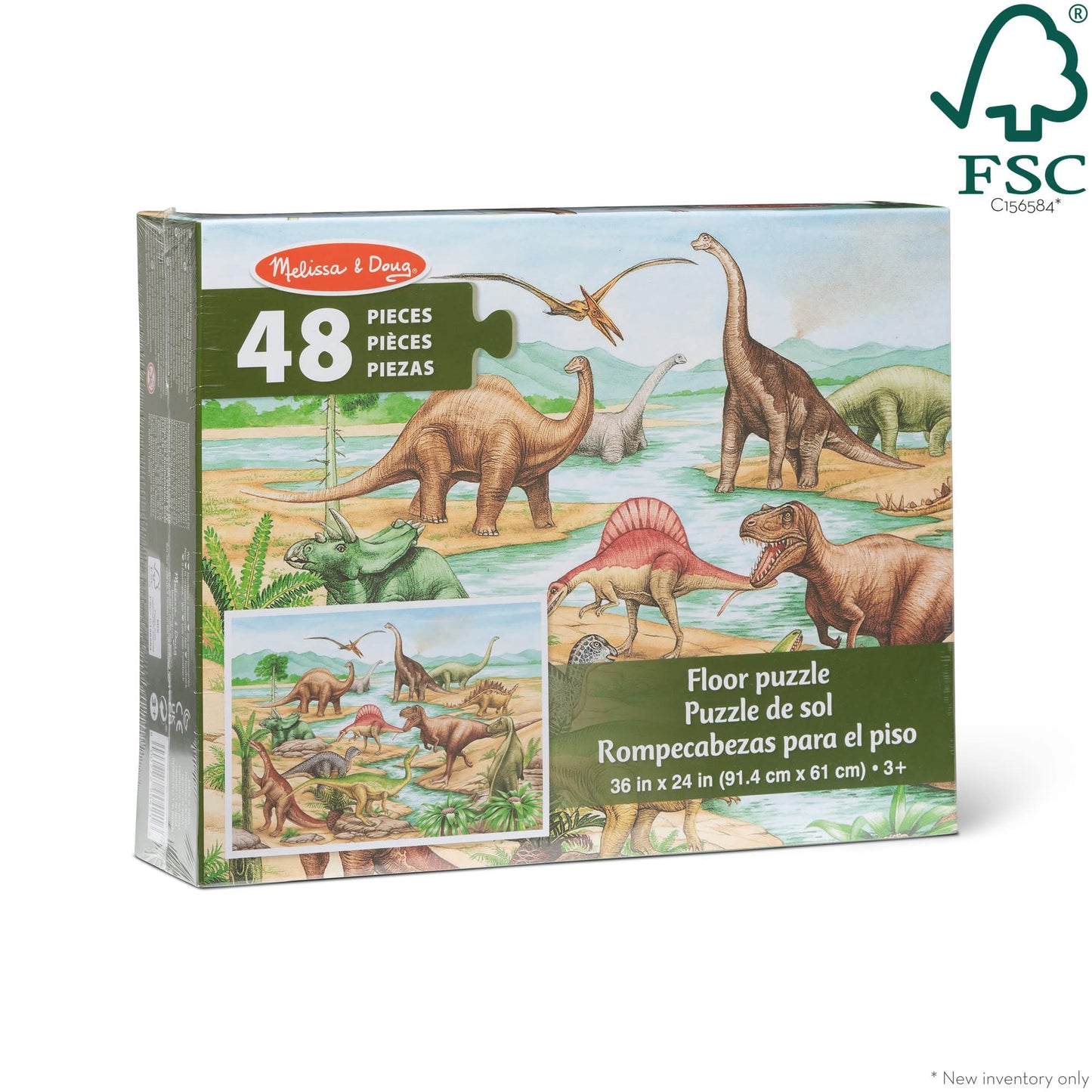 Melissa & Doug Dinosaurs Floor Puzzle - 48 Pieces (2 Feet x 3 Feet Assembled) - FSC Certified