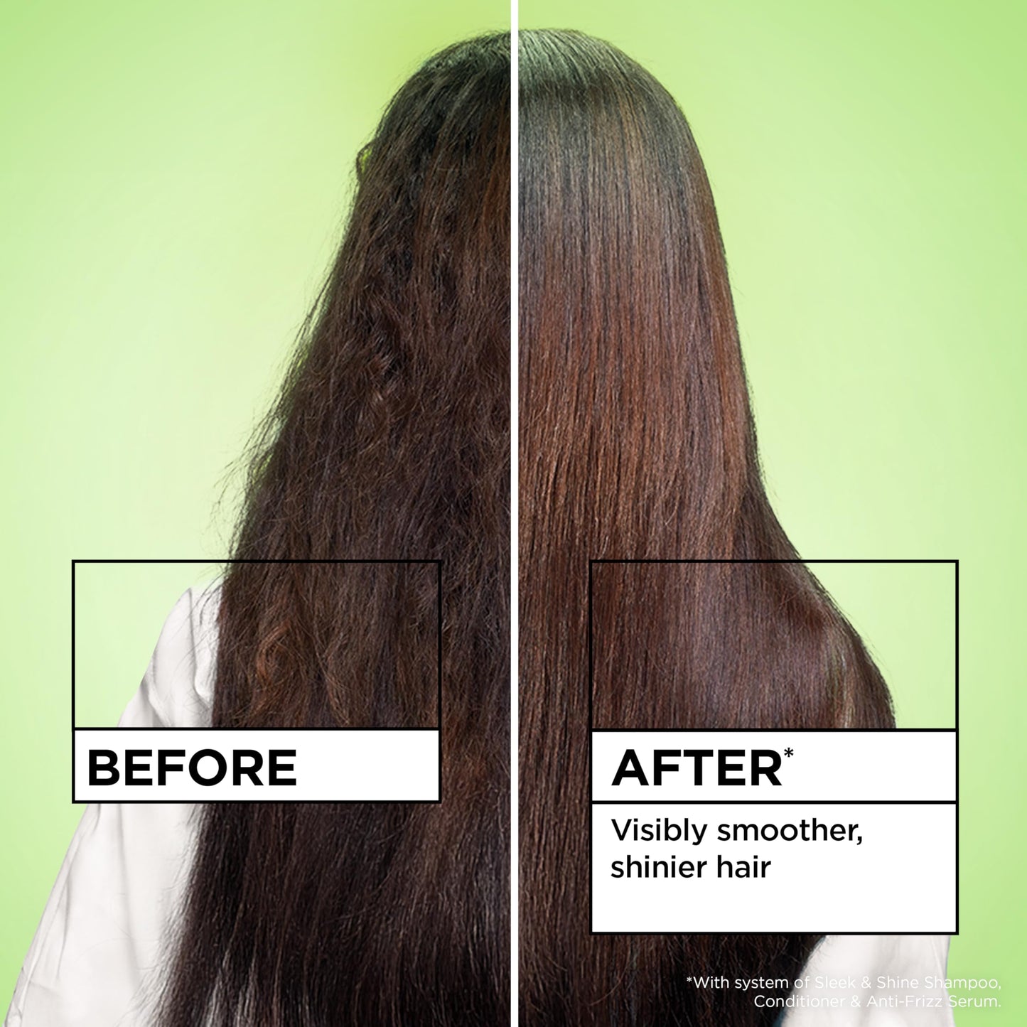 Garnier Fructis Sleek & Shine Anti-Frizz Serum, Leave-In Hair Treatment with Vegan Kera System + Argan Oil, Up to 72HR Frizz Control and Humidity