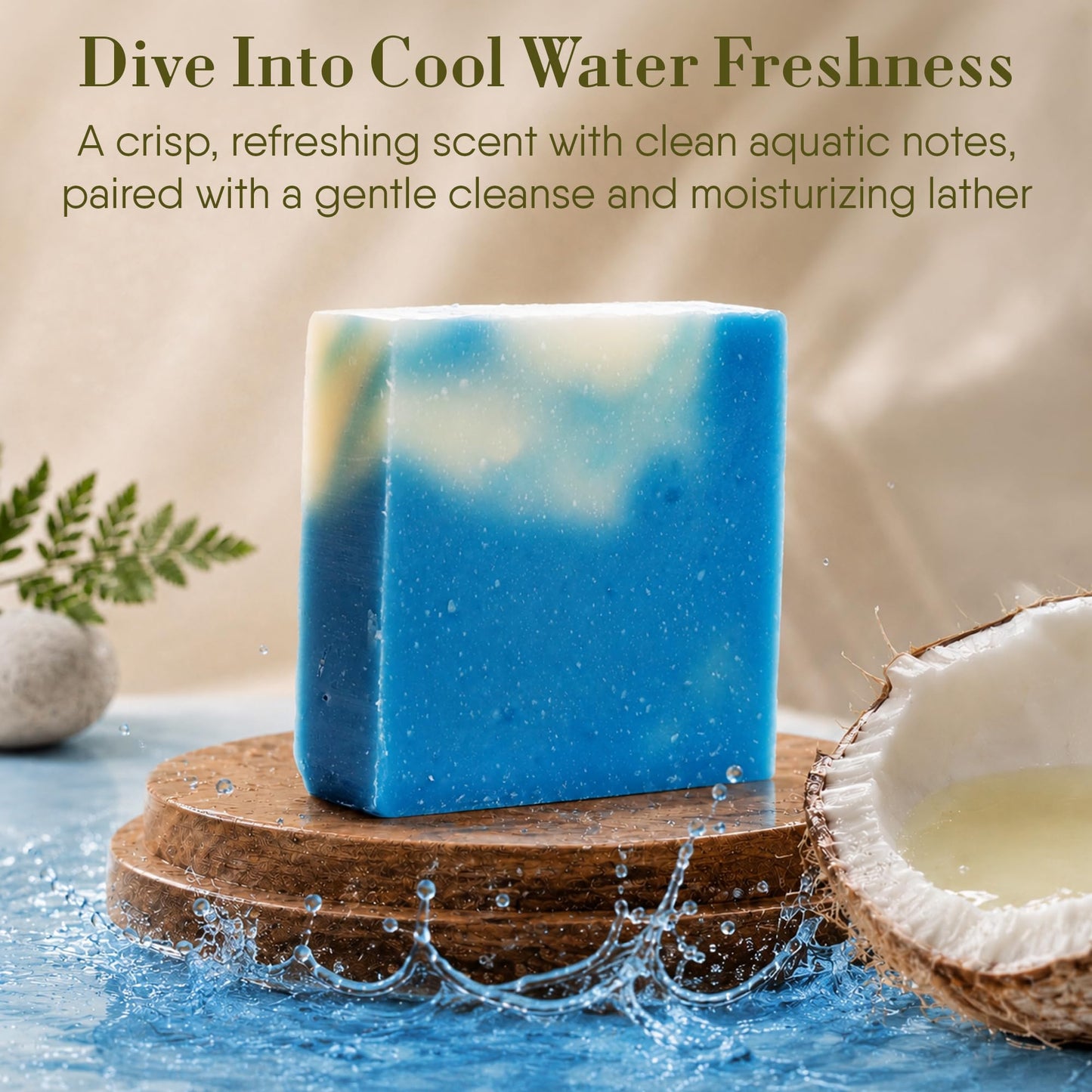 360Feel Cool Water Soap - Made in The USA - Castile Handmade All Natural Cold Processed - Infused with Cool Water Scent for Gentle Cleanse Beauty & Personal Care 360Feel