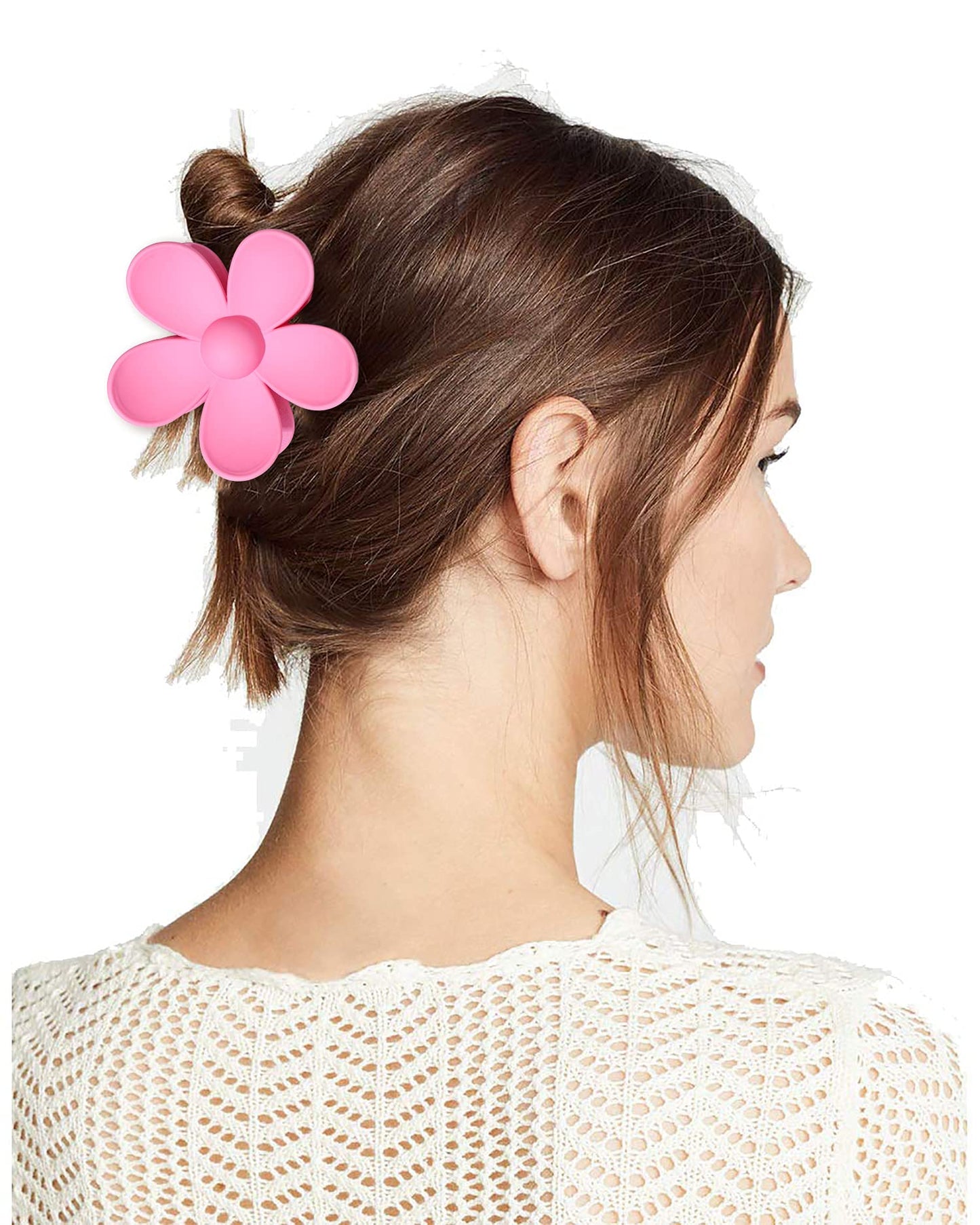 8PCS Acrylic Flower Hair Claw Clips for Women Nonslip Pastel Floral Shaped Hair Catch Barrettes Strong Hold Hair Jaw Clamp Hair Accessory Styling Hair