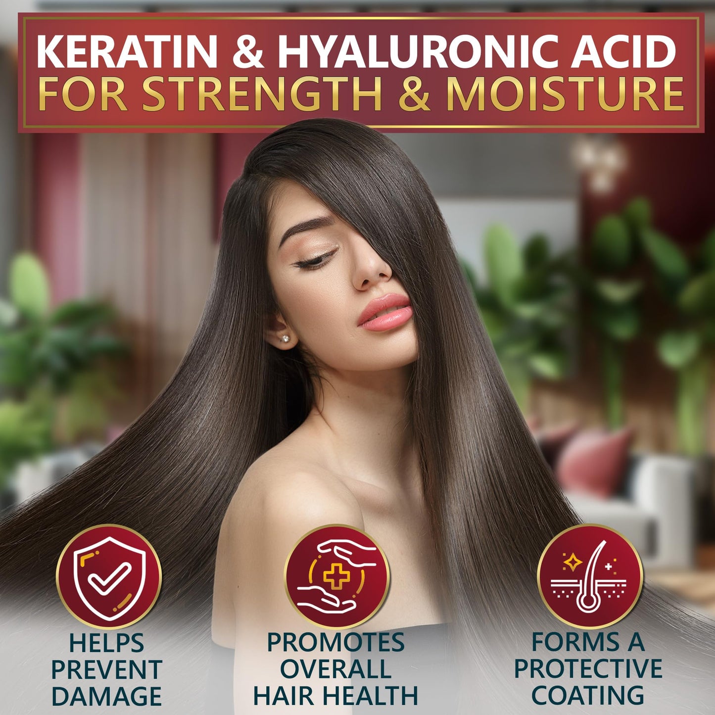 NATURAVIS Keratin Shampoo and Conditioner Set - Sulfate Free, All Hair Types - Women and Men - 16.9 Fl Oz (Pack of 2)