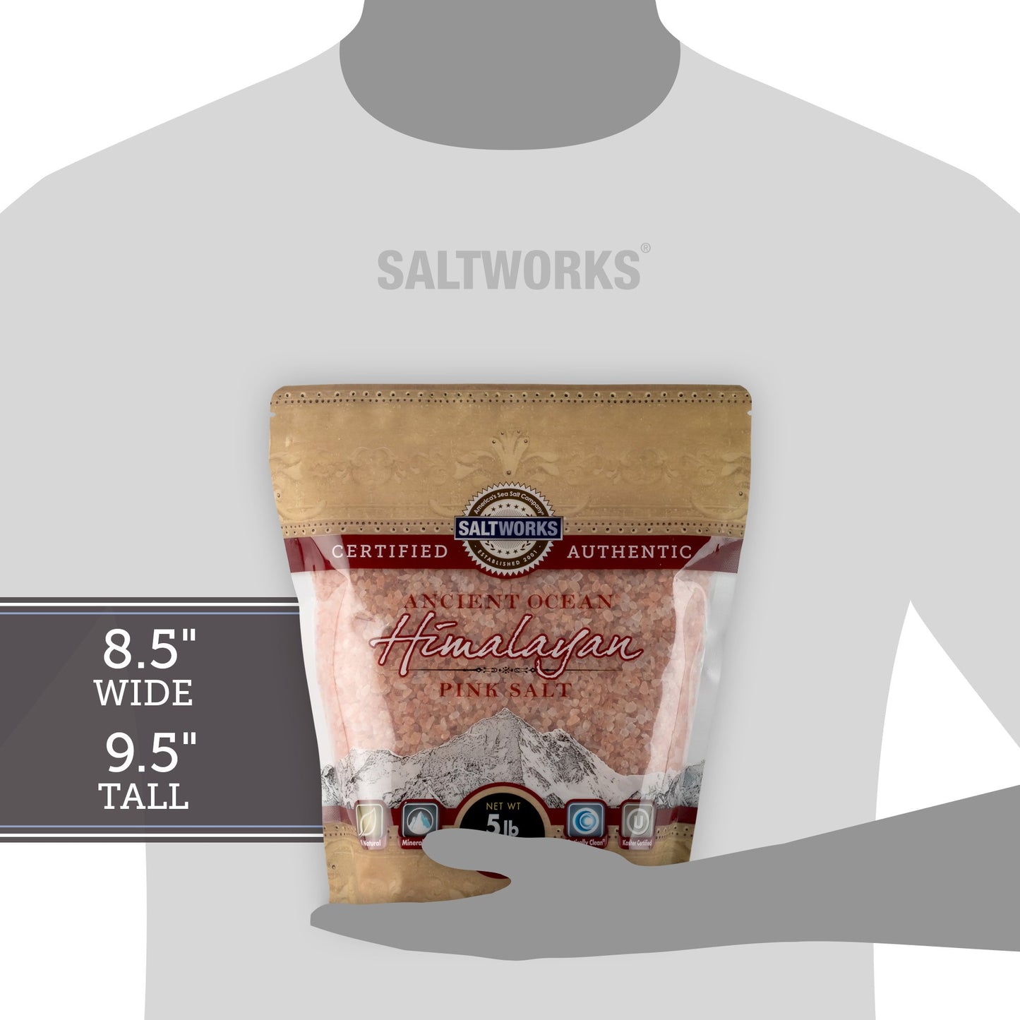 SaltWorks Ancient Ocean Himalayan Pink Salt, Coarse Grain, 5 Pound Bag Beauty and Personal Care SaltWorks