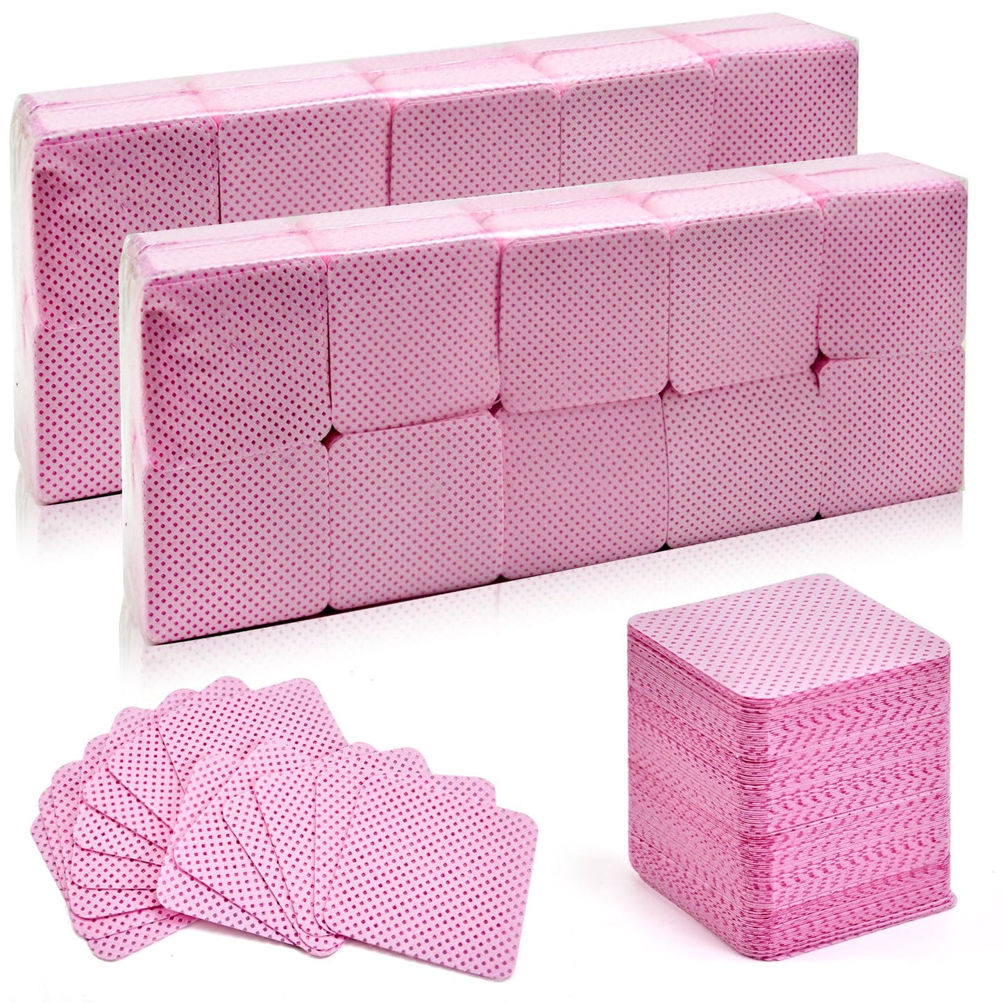 Bcowos Pink Lint Free Nail Wipes- 2000PCS Super Absorbent Nail Polish Remover Pads- Disposable Lint Free Wipes for Nail Polish Removal, lash