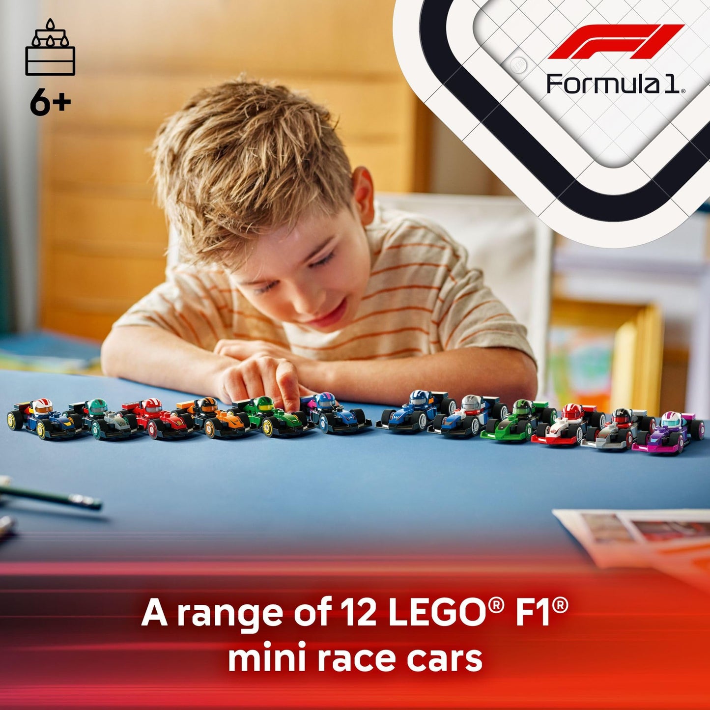 LEGO F1 Collectible Race Cars 6-Pack 66796, Mystery Box with Surprise Cars, Fun Travel Toys & Party Favor Gift for Kids Ages 6+