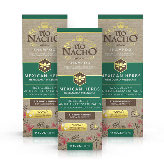 Tío Nacho Mexican Herbs Anti-Hair Loss Shampoo with Royal Jelly and Rosemary Extract, Strengthening Herbal Shampoo for Men and Women, Nourishing