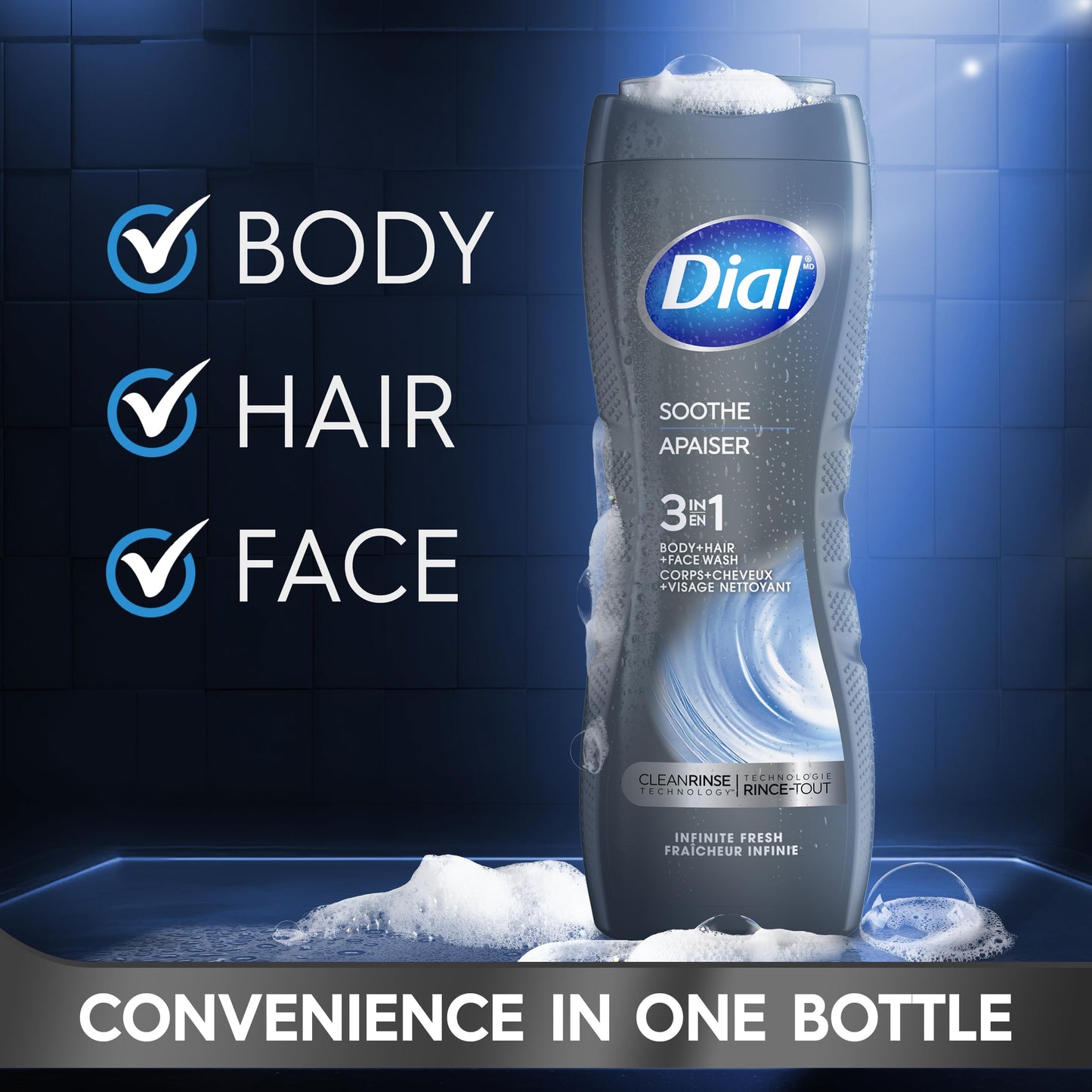 Dial Men Body Wash Infinite, fresh, 16 Ounce