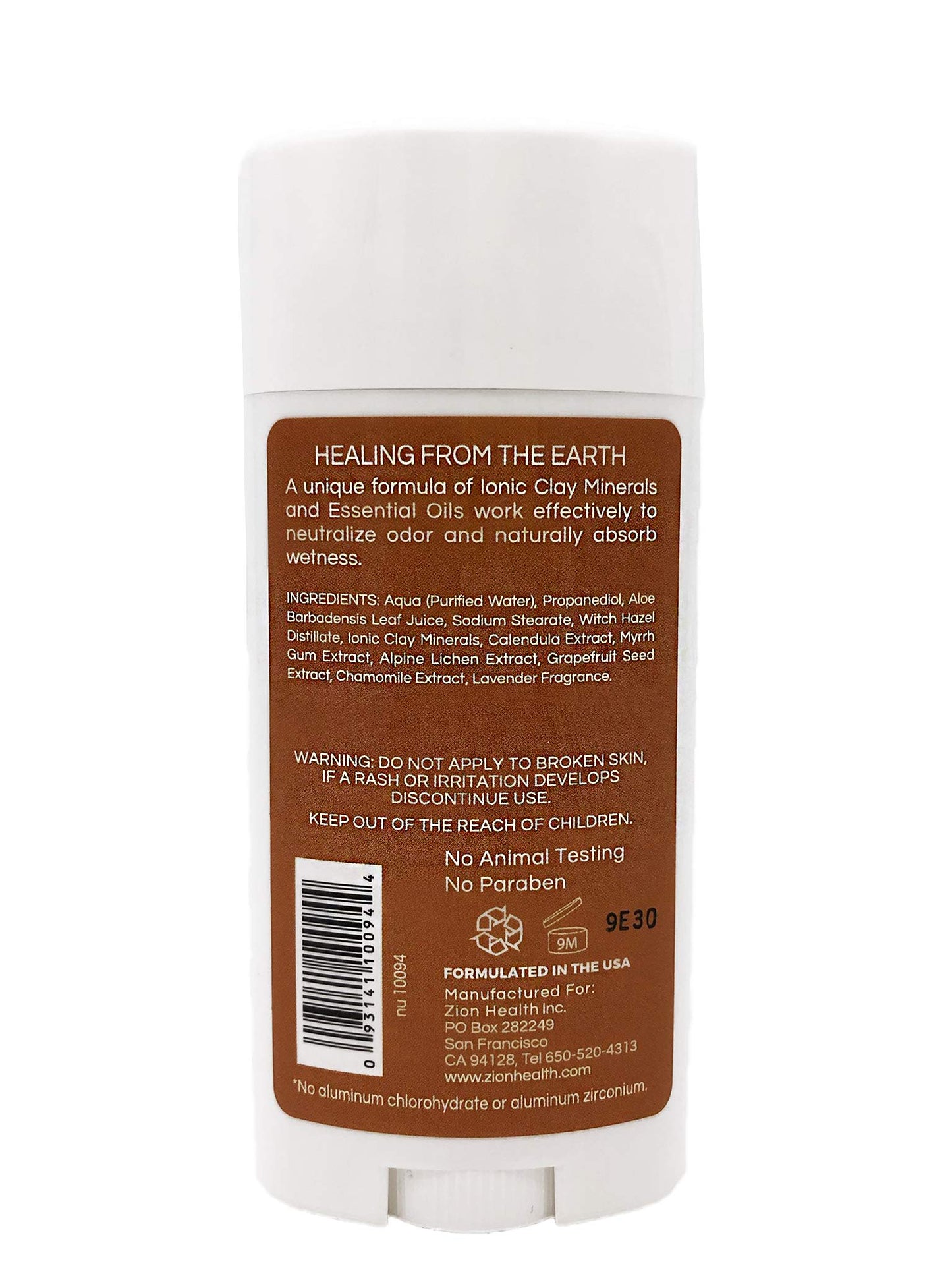 Zion Health, Deodorant Clay Dry Solid Lavender, 2.5 Ounce Beauty and Personal Care Zion Health