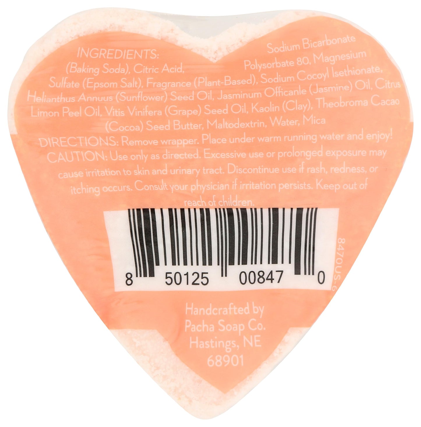 Pacha Soap Jasmine Gardenia Heart Froth Bomb, 5 Oz
