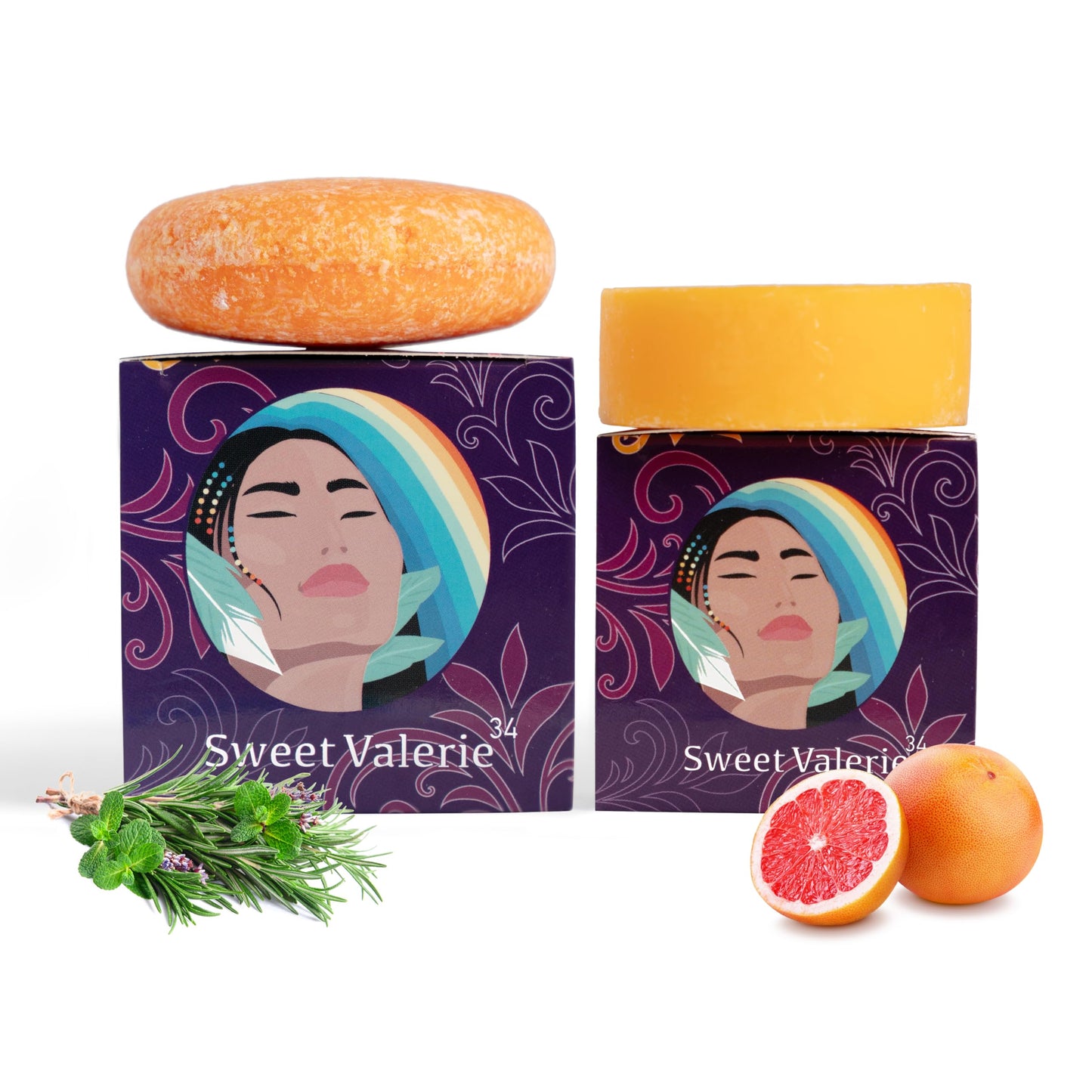 Sweetvalerie34 Shampoo & Conditioner Bar Set - Made with Organic Ingredients - Hydrating, Promotes Hair Growth, Anti-Frizz - All Hair Types