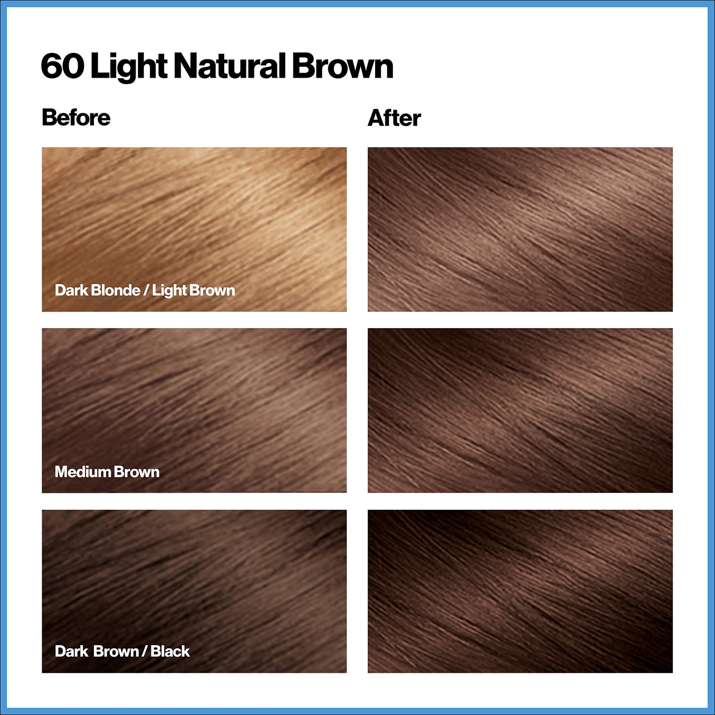 Revlon Permanent Hair Color, Permanent Hair Dye, Total Color with 100% Gray Coverage, Clean & Vegan, 60 Light Natural Brown, 3.5 Oz