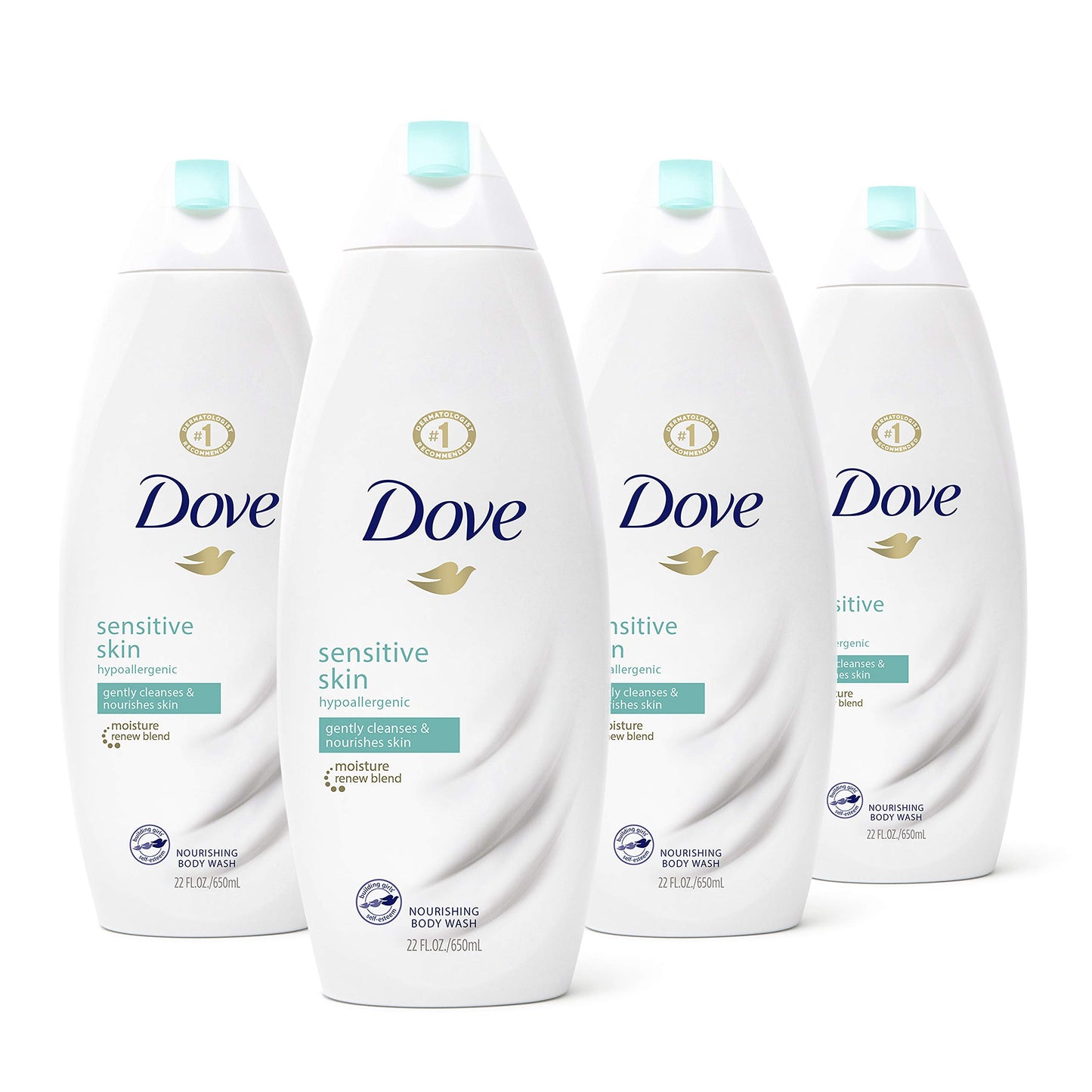Dove Sulfate Free and Hypoallergenic, Sensitive Skin Body Wash, 22 Fl Oz (Pack of 4) Beauty & Personal Care Dove