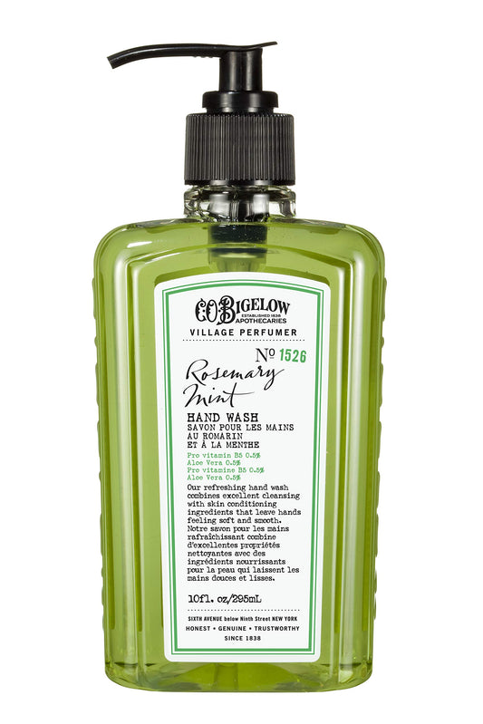 C.O. Bigelow Rosemary Mint Hand Wash, Village Perfumer Liquid Hand Soap with Aloe Vera & B5, 10 Fl Oz Beauty & Personal Care C. O. Bigelow