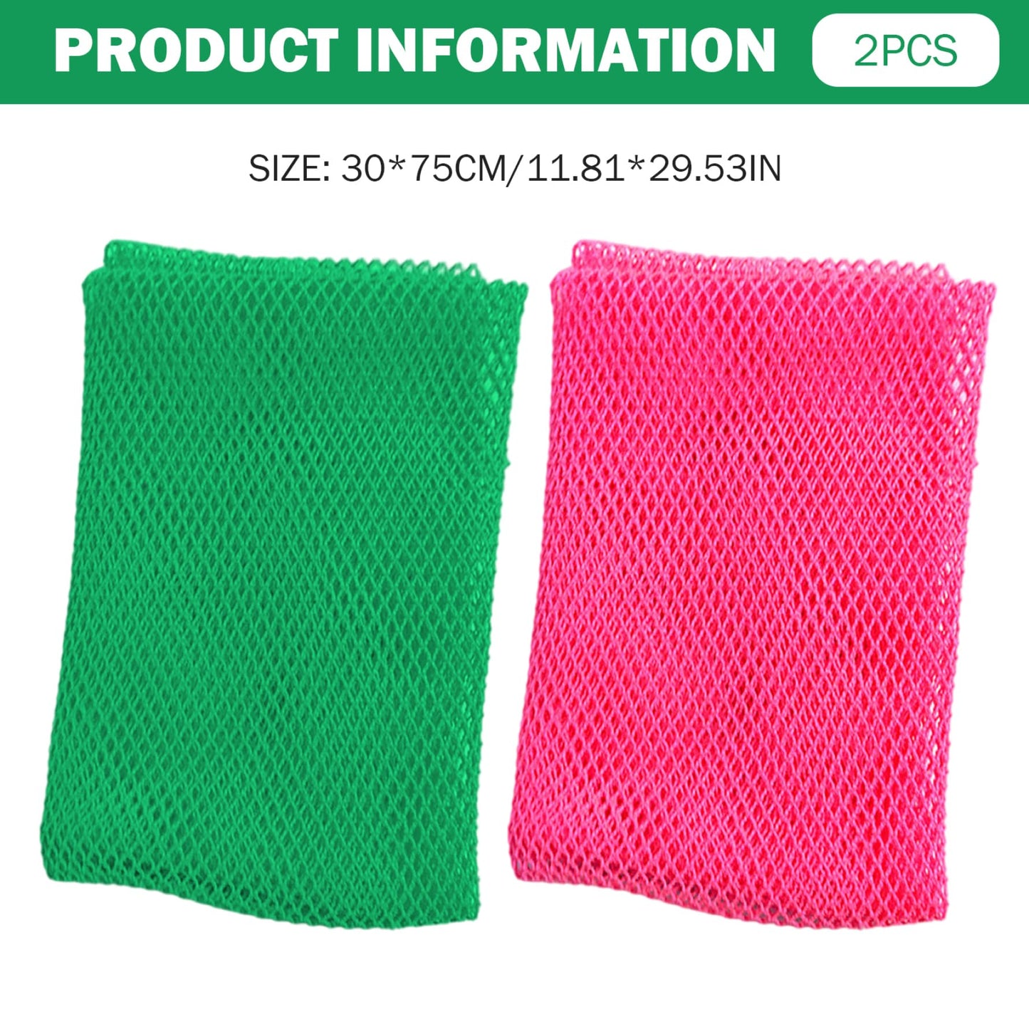 2Pcs African Net Sponge 12x30" Labor-Saving Long Widen African Net Cloth Portable Mesh Foldable Exfoliating Washcloth for Men and Women Beauty and Personal Care Xoeryoy