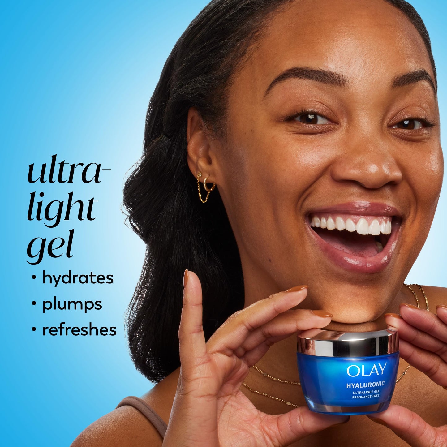 Olay Hyaluronic Acid Face Moisturizer, Instant Hydration for Women, Fragrance-Free - Dry Skin Solution, Glowing, Smoothing, Plumping, Renewing
