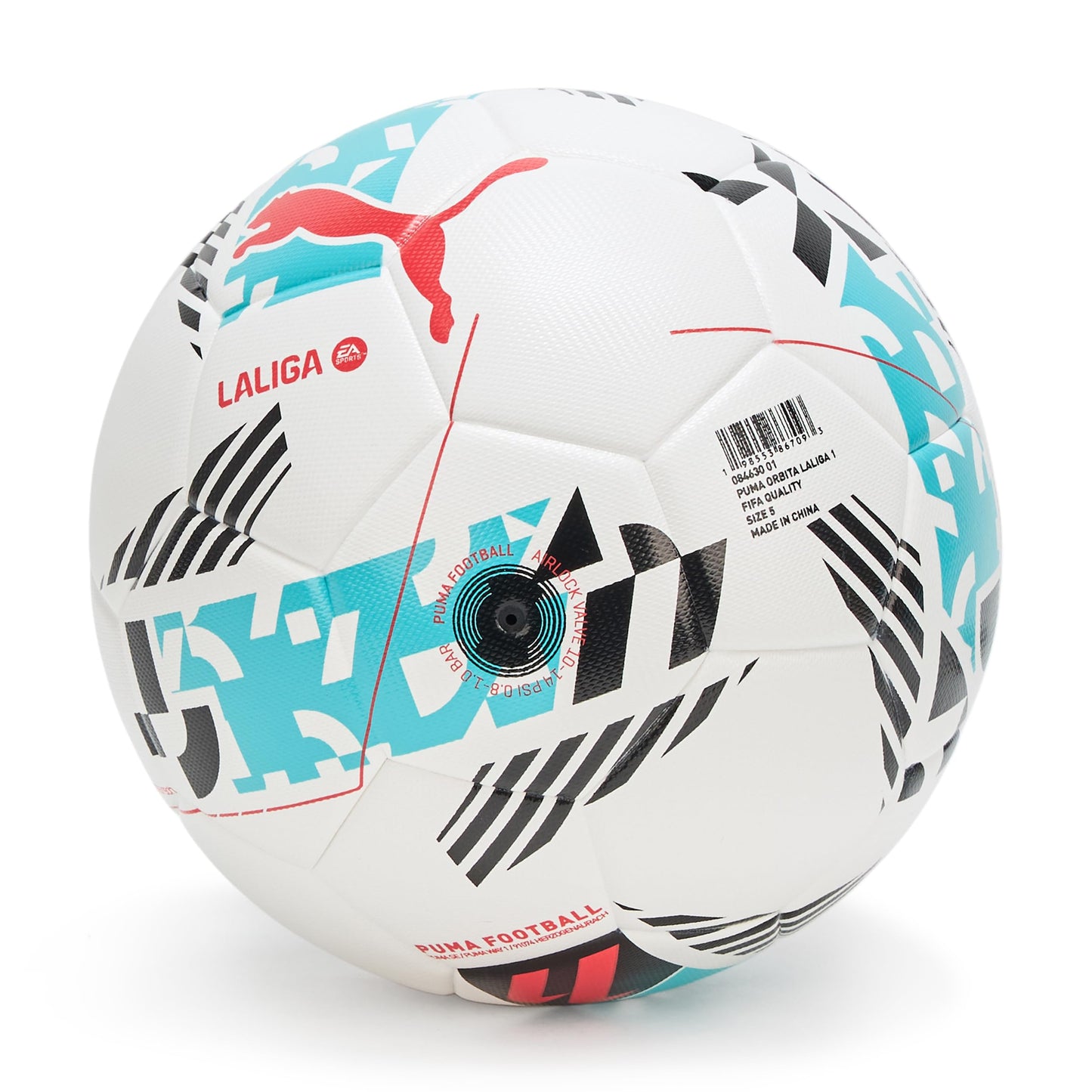 Puma Unisex Orbita LaLiga (FIFA Quality) Soccer Ball, White-Multicolor AH25, 5
