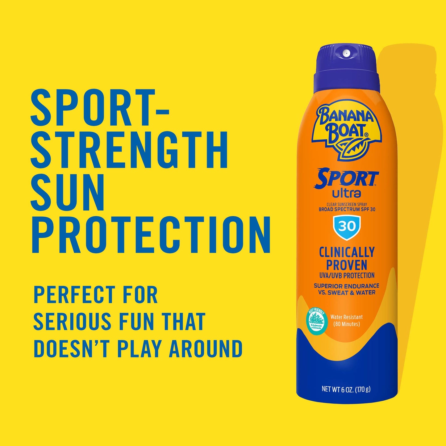 Banana Boat Sport Ultra SPF 30 Sunscreen Spray, 6oz | Banana Boat Sunscreen SPF 30, Water Resistant, Oxybenzone Free, Clear Sunblock Spray, 6oz