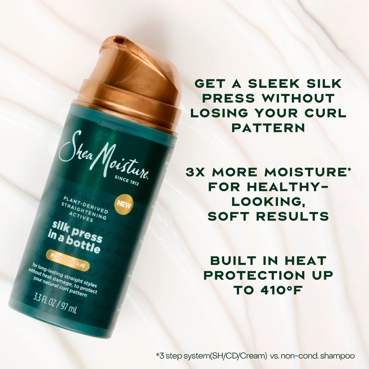 SheaMoisture Silk Press Prep Cream with Plant-Derived Straightening Actives, Alma Oil & Hydroplex Technology Provides Heat Protection While Helping