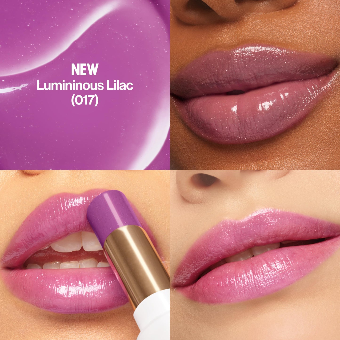 REVLON Super Lustrous Glass Shine Balm, Hydrating Tinted Lip Balm with Hyaluronic Acid, Aloe & Rose Quartz, Light-Medium Purple Lipstick, NEW Shade
