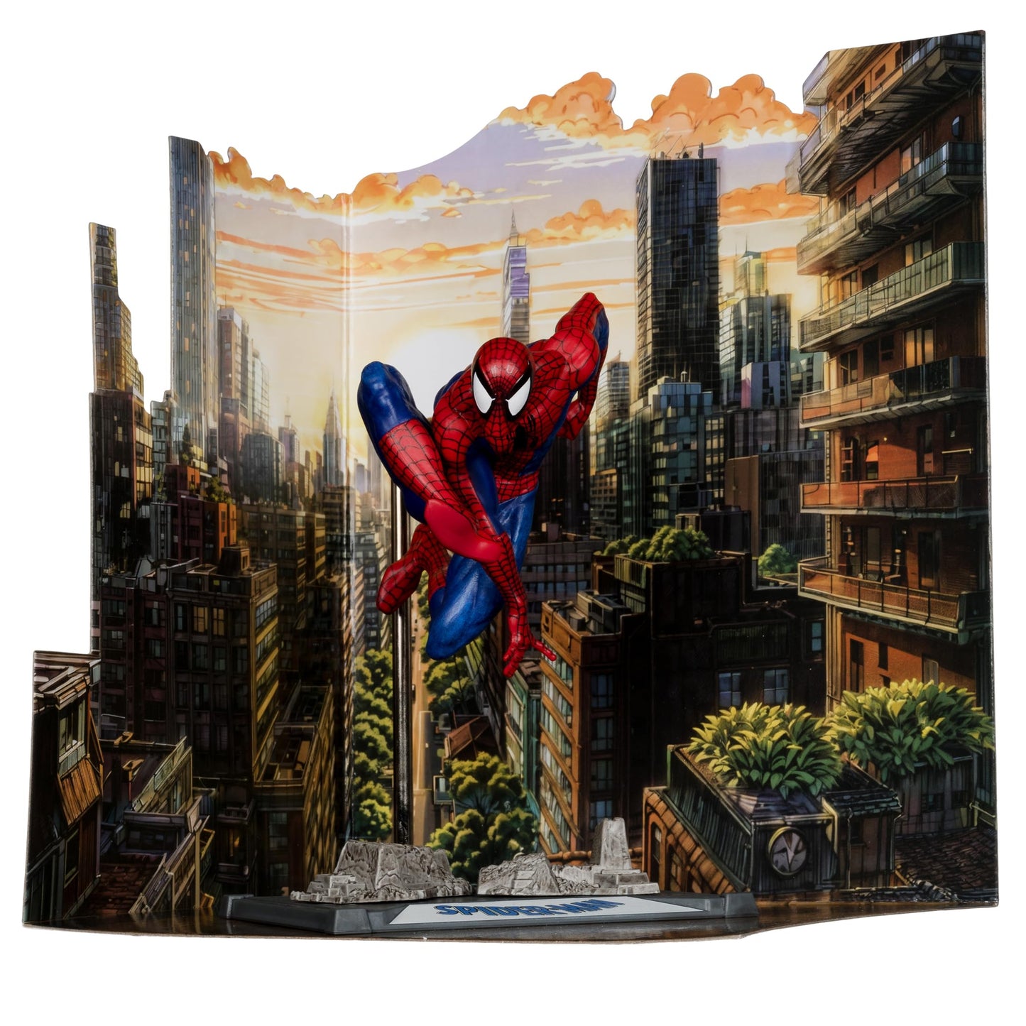 McFarlane Toys - Marvel Spider-Man 1:10th Scale Posed Figure with Scene (Spider-Man #6)
