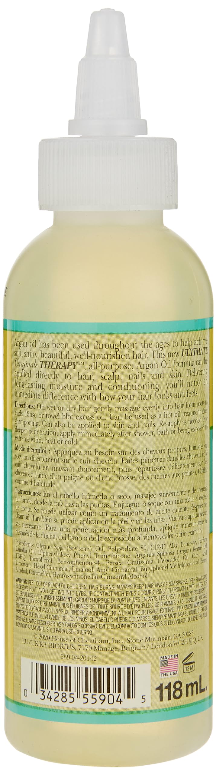 Originals by Africa's Best Therapy Argan Oil Stimulating Growth Oil, Penetrates & Rejuvenates Hair, Scalp, Nails and Skin, All Day Long Moisturizing