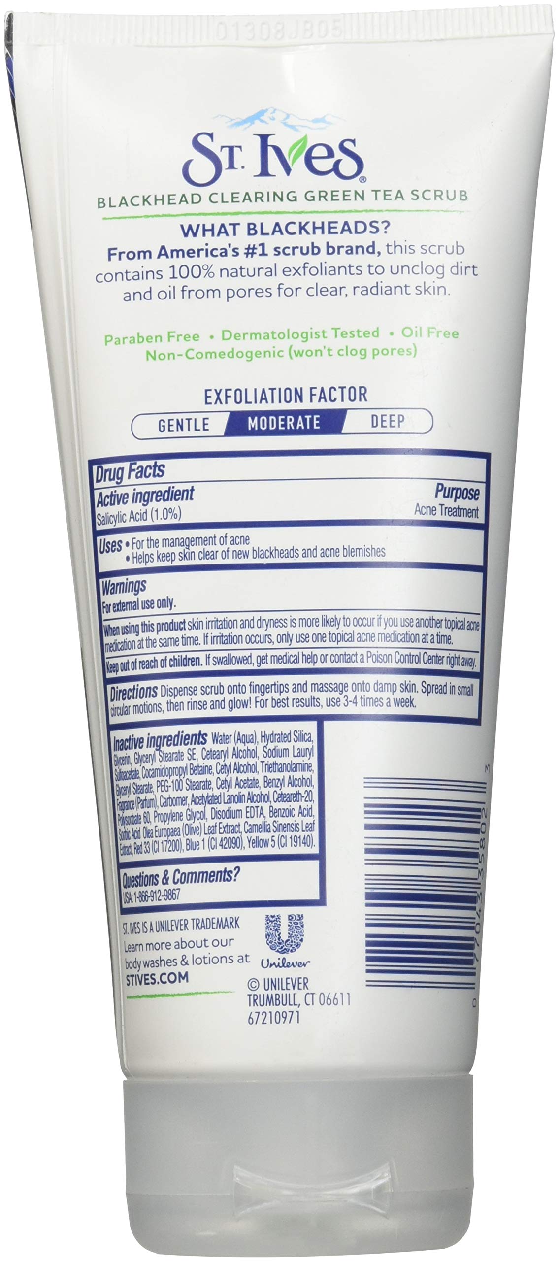 St. Ives Blackhead Clearing Face Scrub Green Tea 6 oz(Pack of 3)