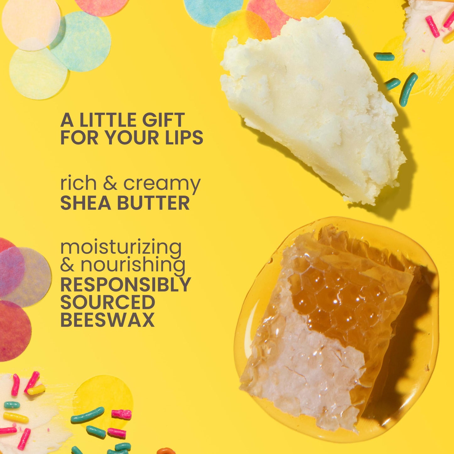 Burt's Bees Lip Balm Party Pack - Birthday Cake, Waffle Cone, Strawberry Shortcake, and Cookies & Cream, All Day Moisturizer, Tint-Free, Natural