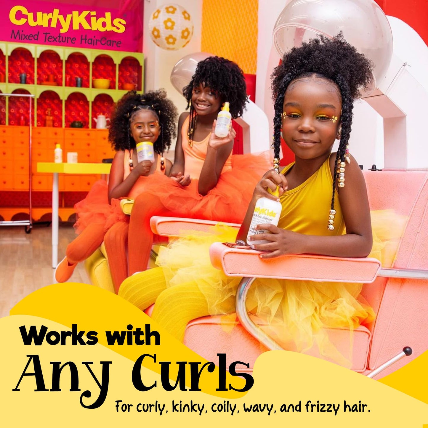 CurlyKids Mixed HairCare Custard for Kids - Lightweight Curl Defining Custard for Curly, Coily, Kinky & Wavy Hair - Frizz Control, Moisturizing