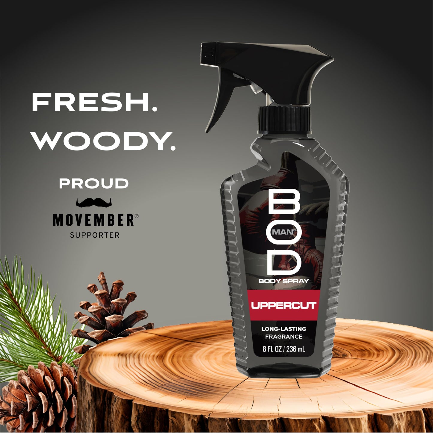 BOD man Fragrance Body Spray, Upper Cut, 8 fl oz