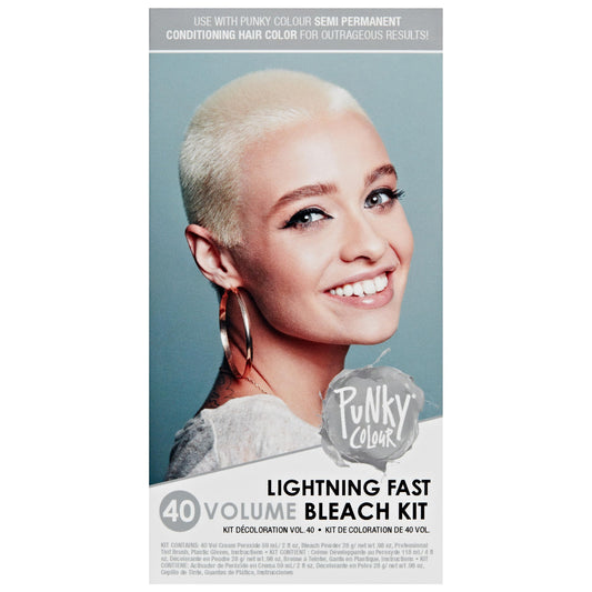 Punky Colour Lightning Fast 40 Volume Hair Bleach Kit - Hair Lightener & Toner for Blonde Coloring, At Home DIY Bleaching Transformation