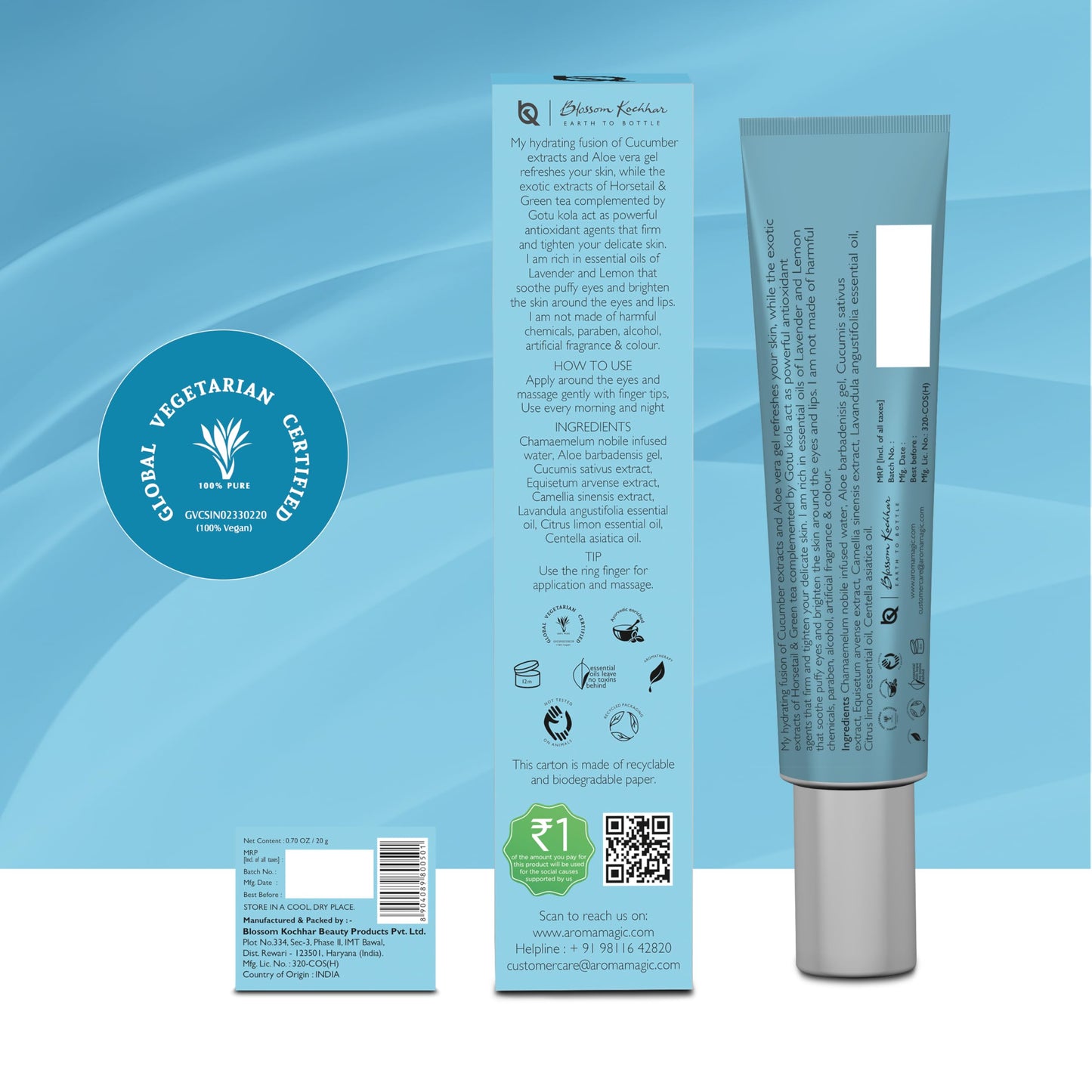 Aroma Magic Under Eye Gel | Reduces Puffiness & Dark Circles | Refreshes & Firms Delicate Under Eye Skin | Soothes Tired Eyes | Lightweight Non-Greasy
