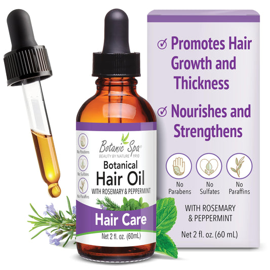 Botanic Spa Botanical Hair Oil with Rosemary and Peppermint - Nourish and Strengthen 2 fl. oz.