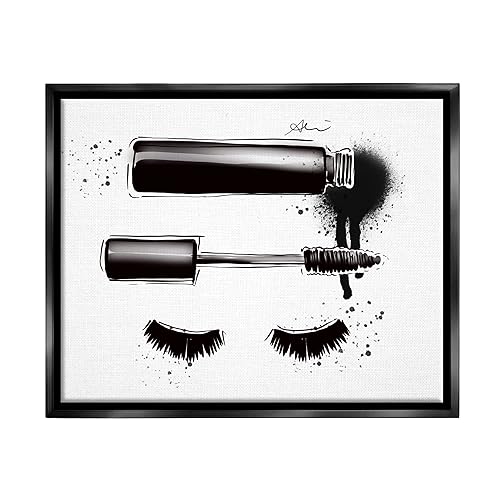 Stupell Industries Glam Mascara Lashes Makeup Floating Framed Wall Art, Design by Alison Petrie