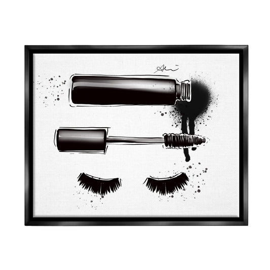 Stupell Industries Glam Mascara Lashes Makeup Floating Framed Wall Art, Design by Alison Petrie