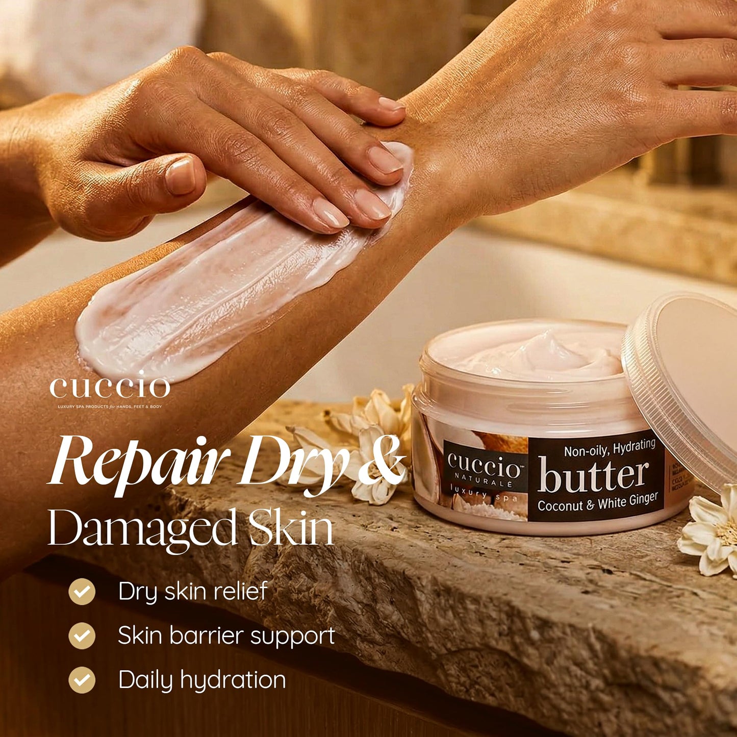 Cuccio Naturale Butter Blends - Ultra-Moisturizing, Renewing, Smoothing Scented Body Cream - Deep Hydration For Dry Skin Repair - Made With Natural