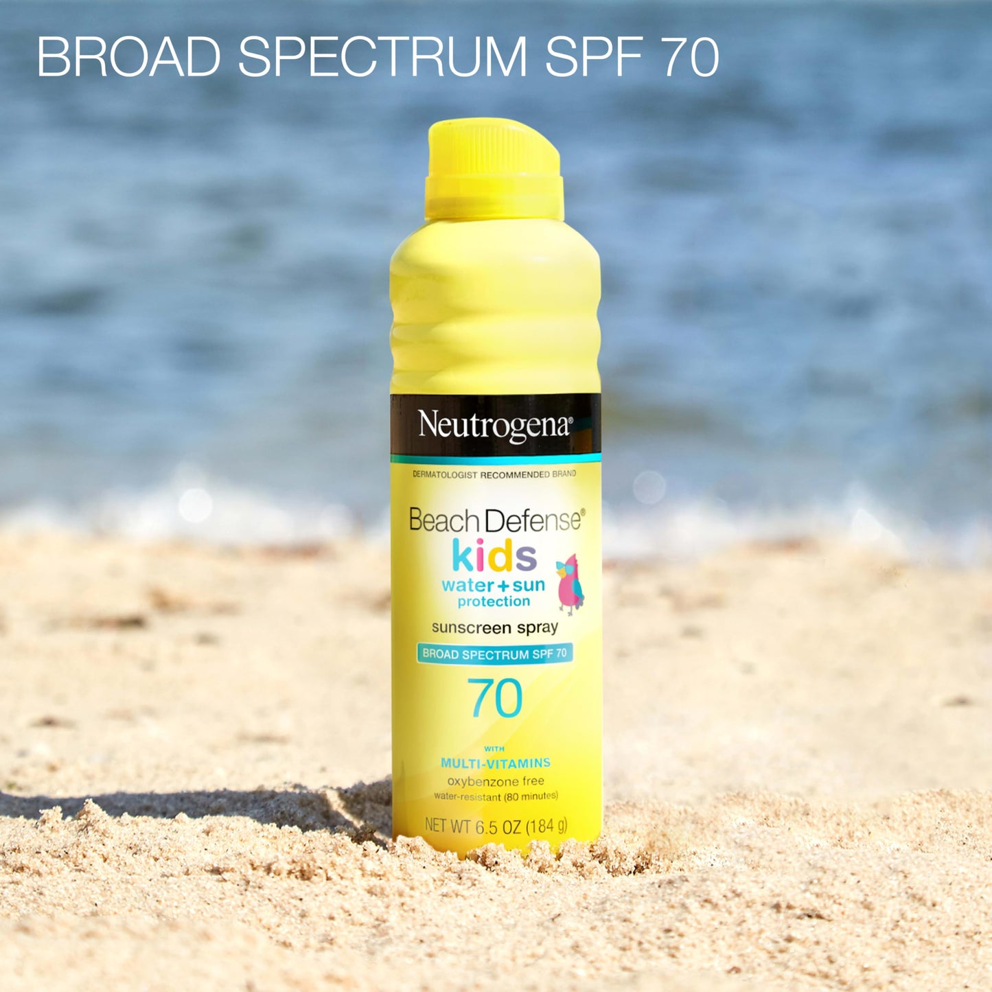 Neutrogena Beach Defense Kids Sunscreen Spray SPF 70, Water-Resistant Spray Sunscreen, Broad Spectrum Protection, Oxybenzone-Free & Fast-Drying, Beach Beauty and Personal Care Neutrogena