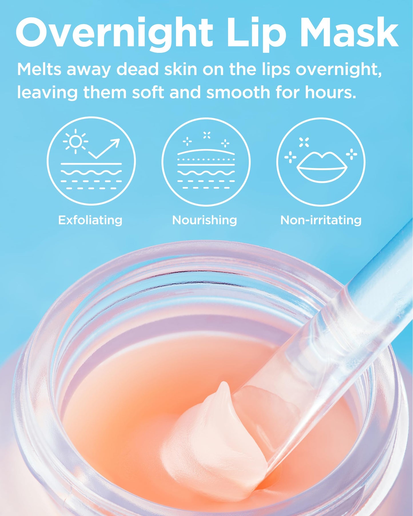 TOCOBO Vita Glazed Lip Mask - Vegan Overnight Lip Sleeping Mask for Dry, Chapped Lips | PHA (Lactobionic Acid) Gentle Exfoliation | Non-Sticky Glazed