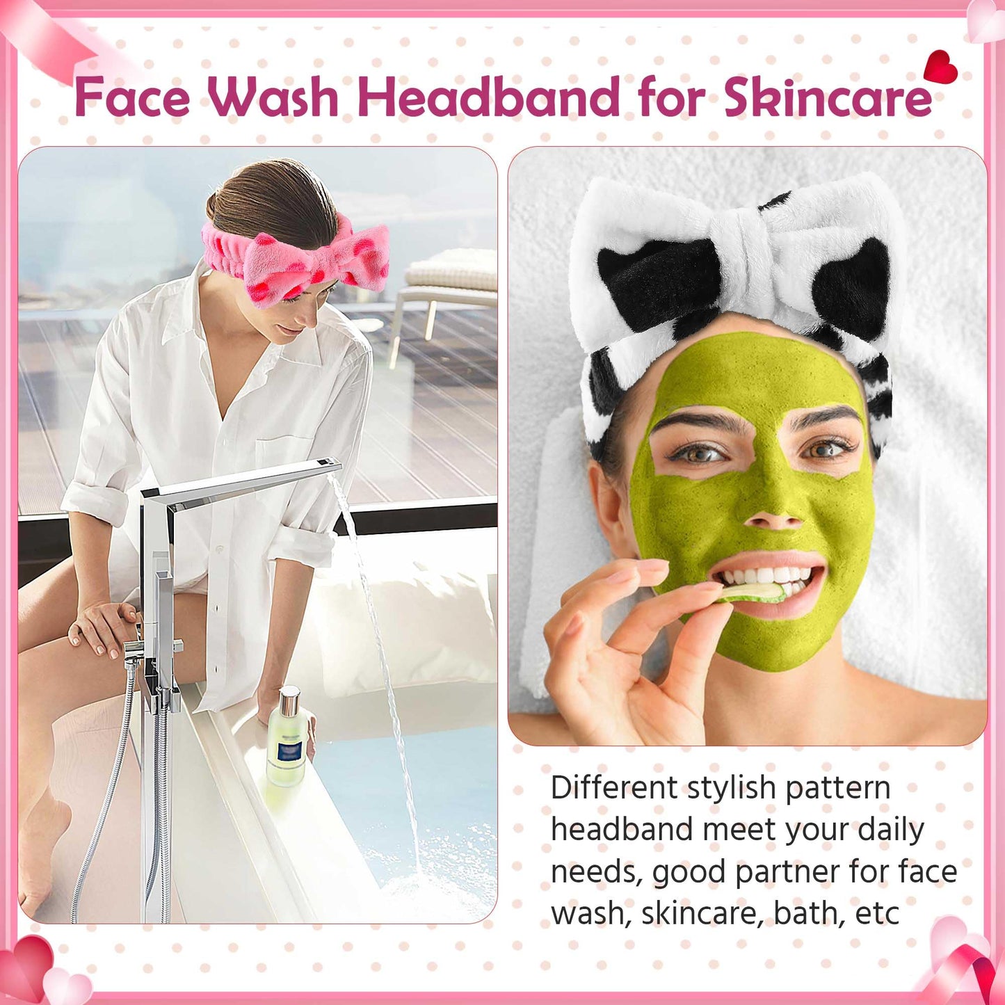 WSYUB 3PCS Spa Headbands, Headbands for Face Washing, Makeup Skincare Headband for Girls Women Spa Birthday Party,Easter Basket Stuffers Beauty and Personal Care WSYUB
