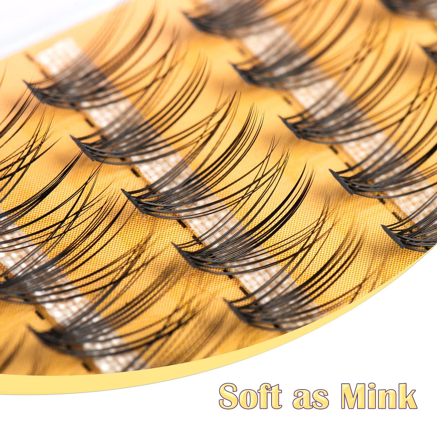 WONSIS 20D Lash Clusters, Individual Lashes, 240 Pcs Individual Lash Extensions, Volume Soft Lightweight Thickness 0.07mm C Curl False Eyelashes