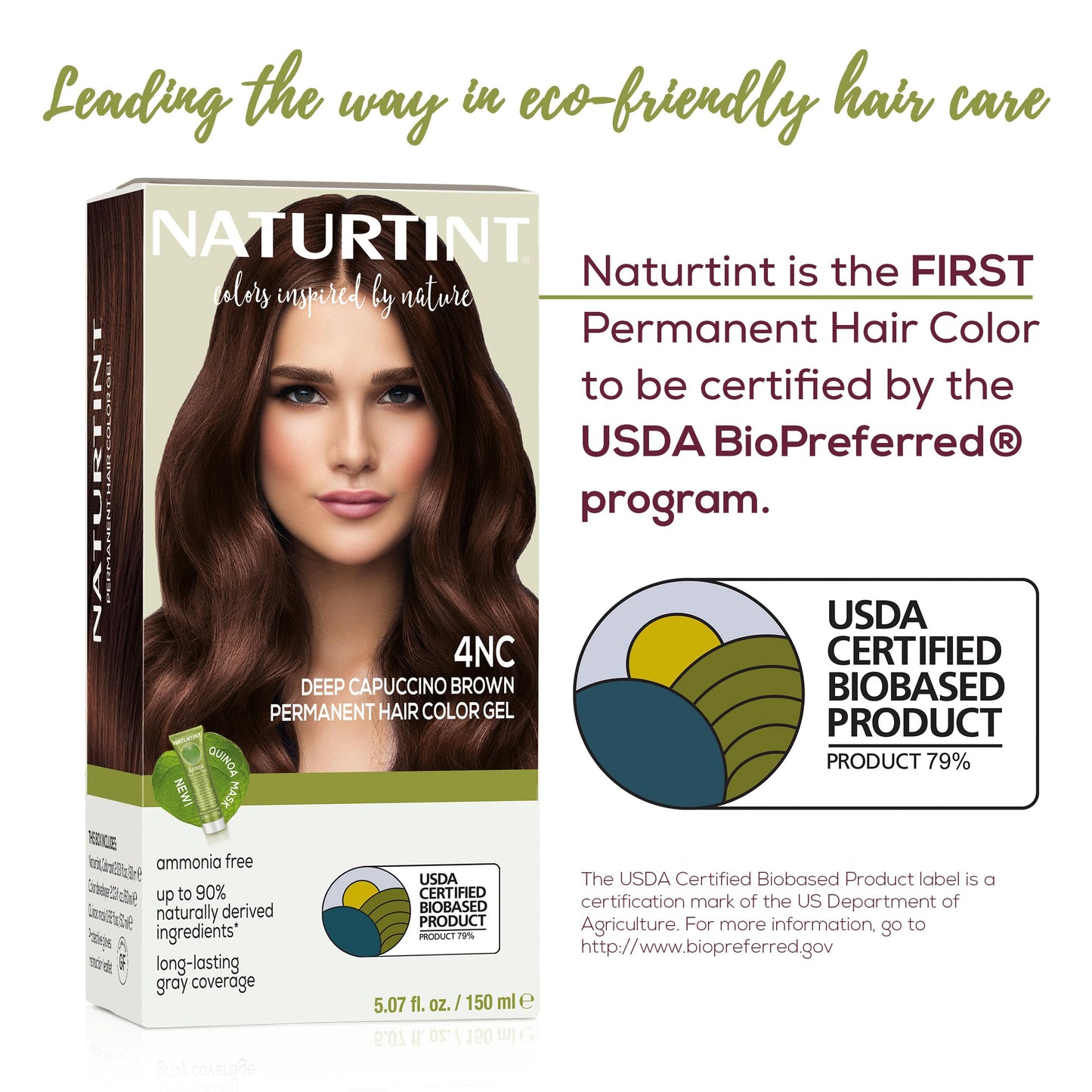 Naturtint 4NC Deep Cappuccino Permanent Hair Color (Pack of 1), Ammonia Free, Vegan, Cruelty Free, up to 100% Gray Coverage, Long Lasting Results