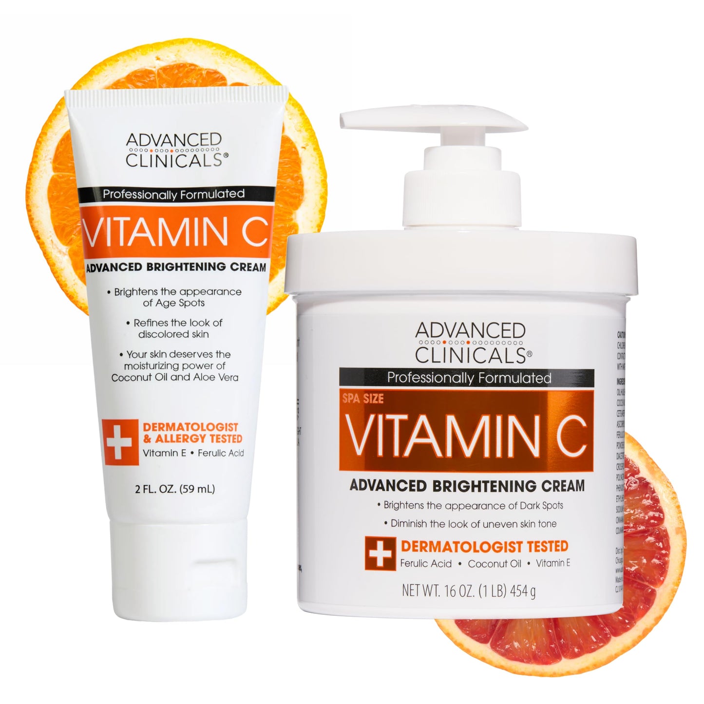 Advanced Clinicals Vitamin C Cream Visibly Brightening Body Lotion | Vitamin C Moisturizer Skin Care Body Cream For Women & Men Visibly Improves Look Beauty and Personal Care Advanced Clinicals