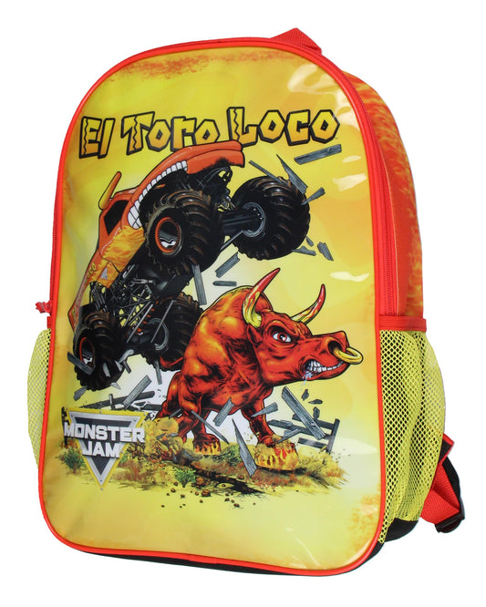 Monster Jam El Toro Loco Kids School Backpack Mess With The Bull & You Get The Horns! Big Truck Book Bag