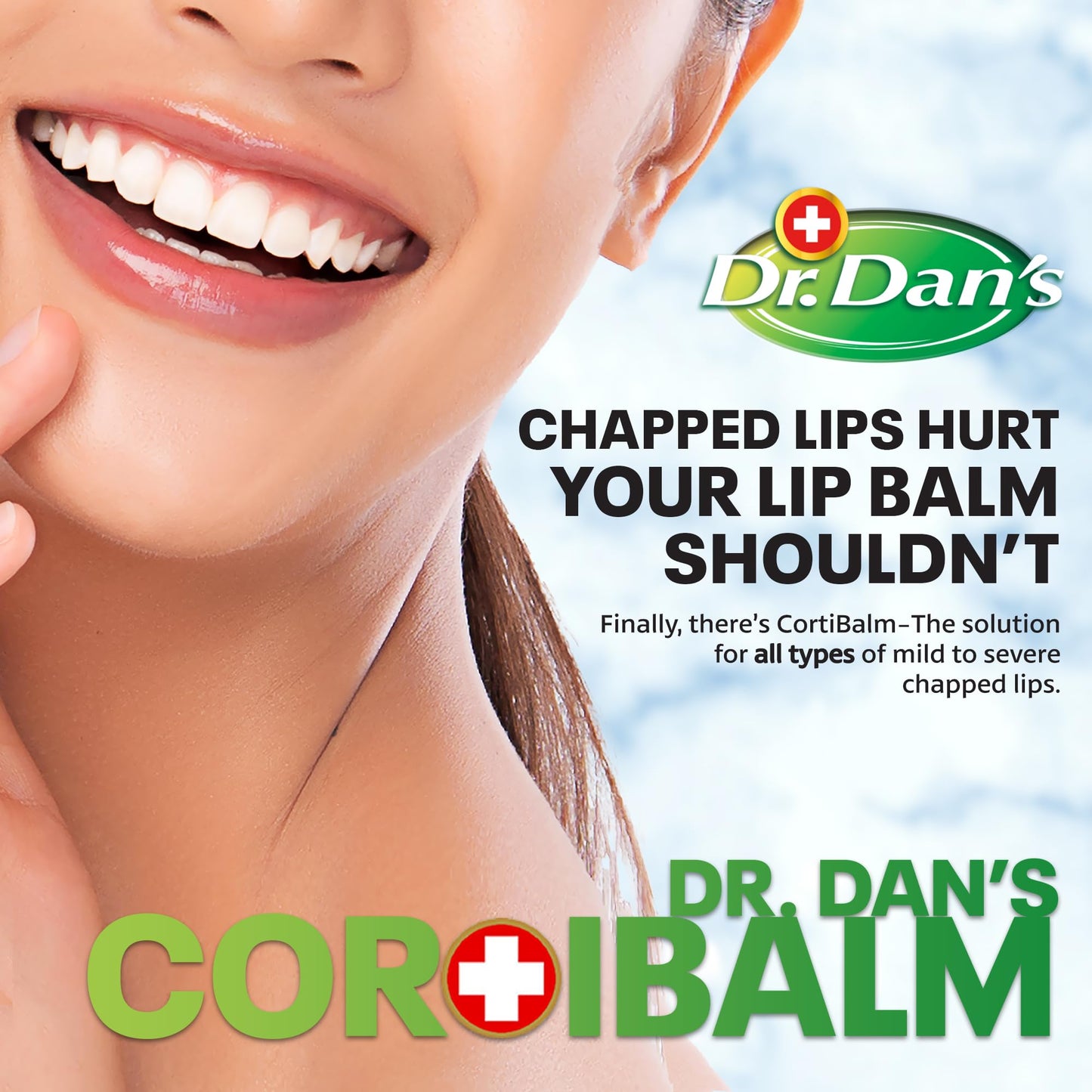 Dr. Dan's Cortibalm-3 Pack- for Dry Cracked Lips. Healing Lip Balm for Severely Chapped Lips - Designed for Men, Women and Children