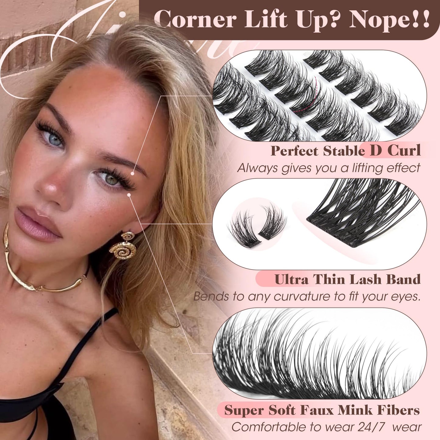 Wispy Lash Clusters Natural Eyelash Clusters 10-16MM Wispy Cluster Eyelash Extensions D Curl Fluffy Lash Extensions Individual Cluster Lashes 168Pcs Beauty and Personal Care JIMIRE