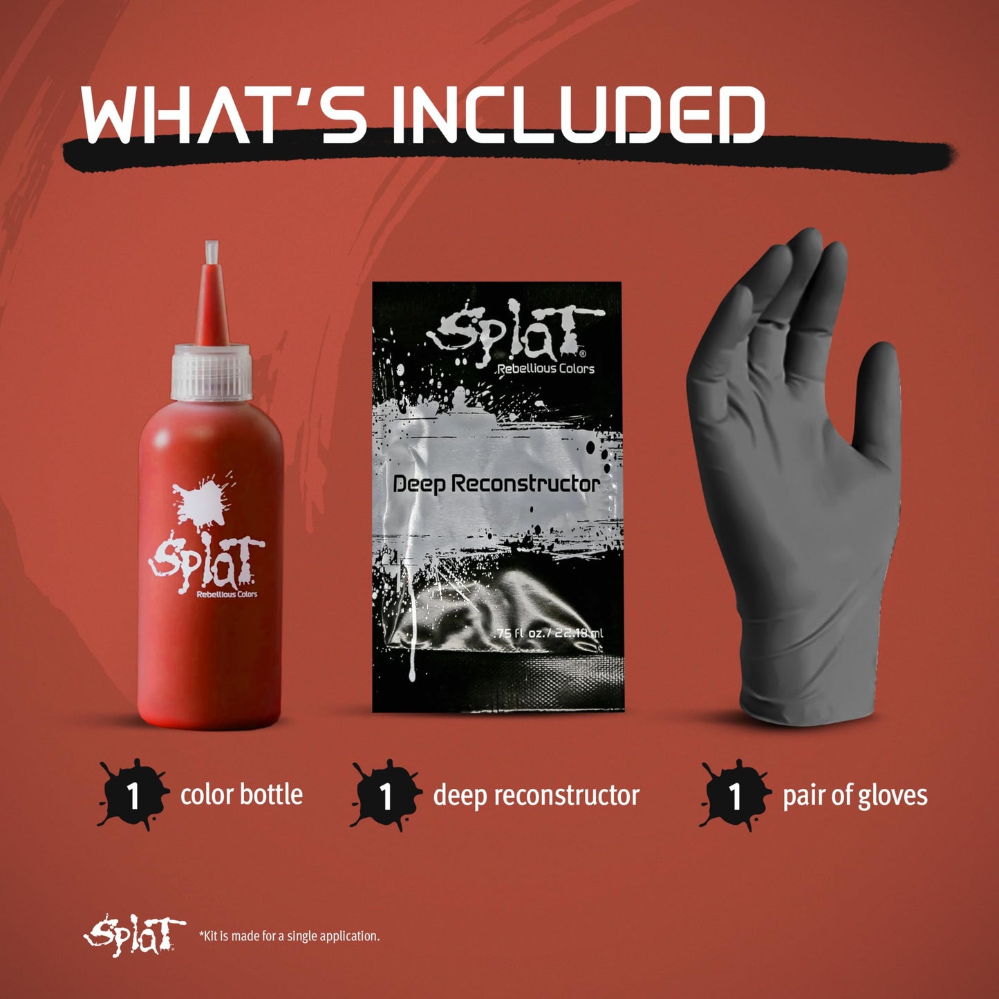 Splat Midnight Amber Semi Permanent Hair Dye Kit, 1 Application, Includes Deep Reconstructor Conditioner, Lasts 30 Washes, No Bleach Required, Vegan